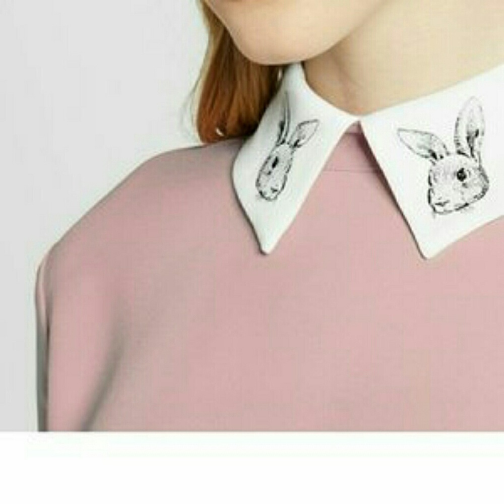 ~1X~ Victoria Beckham Blush Bunny Collared Dress - Picture 3 of 7